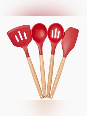 Sur La Table 4 Piece Silicone Utensil Set in Red